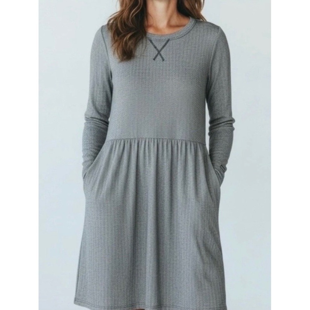 Patagonia Active Dress Grey Exc Herringbone Long Sleeve Pocket Outdoor Chic S